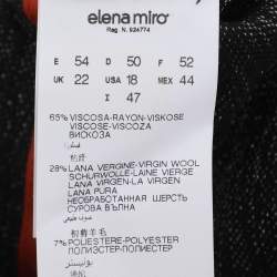 Pre Owned Elena Miro Dark Grey Wool Blend Trousers XXL