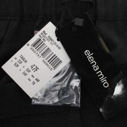 Pre Owned Elena Miro Dark Grey Wool Blend Wide Leg Trouser XL