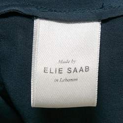 Elie Saab Orion Blue Sequin Embroidered Tulle Sleeveless Gown S