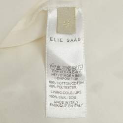Elie Saab White Broderie Anglaise Cotton Tiered Maxi Dress M
