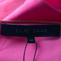 Elie Saab Begonia Embellished Silk Sleeveless Gown S