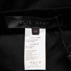 Pre Owned Elie Saab Black Tulle Mini Skirt S