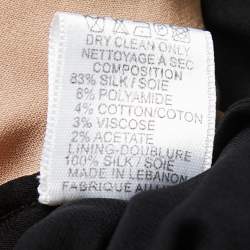 Pre Owned Elie Saab Black Silk Embellished Sleeveless Maxi Dress XL