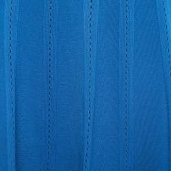 Pre Owned Elie Saab Blue Knit A-Line Skirt L
