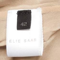 Pre Owned Elie Saab Blue Knit A-Line Skirt L