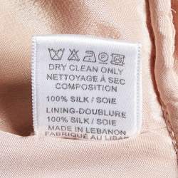 Pre Owned Elie Saab Pink Silk Embellished Cape Sleeve Gown XS