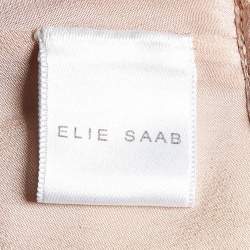 Pre Owned Elie Saab Pink Silk Embellished Cape Sleeve Gown XS