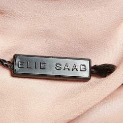 Pre Owned Elie Saab Pink Silk Embellished Cape Sleeve Gown XS