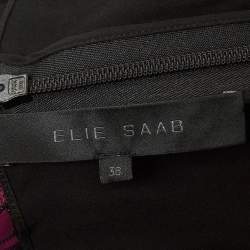 Elie Saab Black Star Embellished Full Sleeve Short Dress S