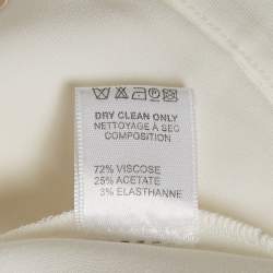 Pre Owned Elie Saab White Crepe Wide Leg Trousers S