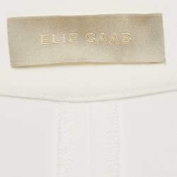 Pre Owned Elie Saab White Crepe Wide Leg Trousers S
