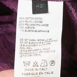 Elie Saab Purple Lace and Crepe High Neck Blouse M