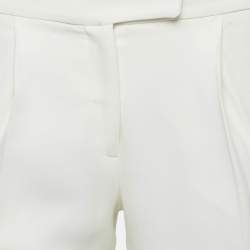 Elie Saab White Side Stripe Crepe Trousers XS