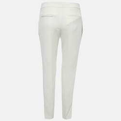 Elie Saab White Side Stripe Crepe Trousers XS