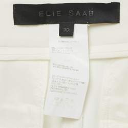 Elie Saab White Side Stripe Crepe Trousers XS