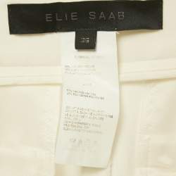 Elie Saab White Side Stripe Crepe Trousers XS