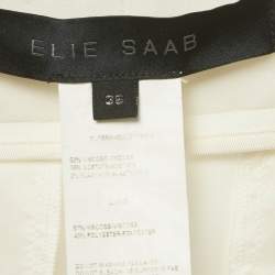 Elie Saab White Side Stripe Crepe Trousers XS