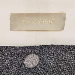 Elie Saab Black Polka Dots Print Crepe Midi Dress S