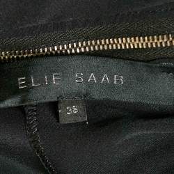 Elie Saab Brown Ombre Silk Pleated Maxi Dress S
