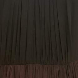 Elie Saab Brown Ombre Silk Pleated Maxi Dress S