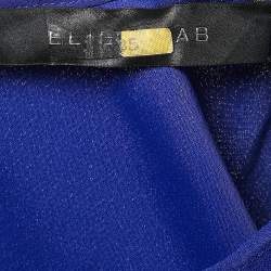 Elie Saab Blue Crepe Asymmetric Sleeve Maxi Kaftan Dress M