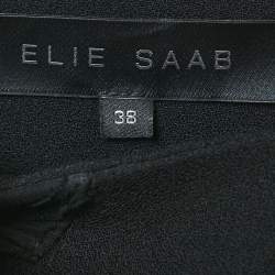 Elie Saab Black Embroidered Silk Blend Sheath Dress S