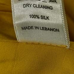 Pre Owned Elie Saab Yellow Embellished Detail Strapless Gown S