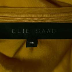 Pre Owned Elie Saab Yellow Embellished Detail Strapless Gown S