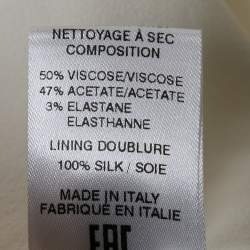 Pre Owned Elie Saab White Crepe High-Rise Flared Trousers S