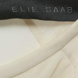 Elie Saab Ivory Silk and Jersey Ruffled Short Dress M