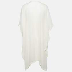 Elie Saab Ivory Silk and Jersey Ruffled Short Dress M