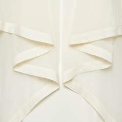 Elie Saab Ivory Silk and Jersey Ruffled Short Dress M