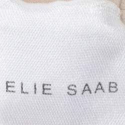 Elie Saab Light Beige Crepe and Lace Pearl Embellished Jumpsuit S