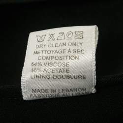 Pre Owned Elie Saab Black Sequin Embroidered Detail Crepe Tunic Blouse S