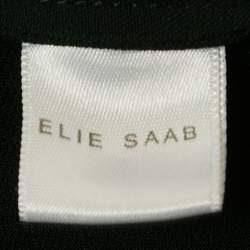 Pre Owned Elie Saab Black Sequin Embroidered Detail Crepe Tunic Blouse S