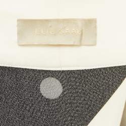 مملوكة مسبقًا فستان إيلي صعب أسود بكُرات قماش كريب ميدي مقاس وسط (ميديوم)