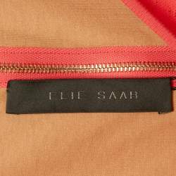 Pre Owned Elie Saab Pink Textured Lurex Knit Mini Dress XS