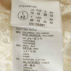 مملوكة مسبقًا Elie By Elie Saab White Floral Embroidered Tulle Wedding Gown M