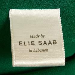 مملوكة مسبقًا فستان ماكسي مكسّر حرير أخضر إيلي صعب مقاس صغير