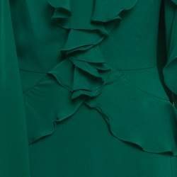 مملوكة مسبقًا فستان ماكسي مكسّر حرير أخضر إيلي صعب مقاس صغير