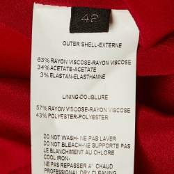 Pre Owned Elie Saab Red Crepe Ruffle Detail Maxi Dress M