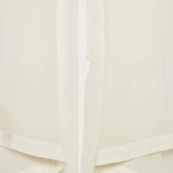 Pre Owned Elie Saab Cream Silk and Crepe Ruffled Mini Dress S