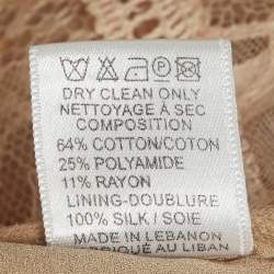 Pre Owned Elie Saab Pink Lace Ruffled Short Dress S