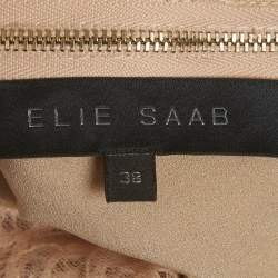 Pre Owned Elie Saab Pink Lace Ruffled Short Dress S