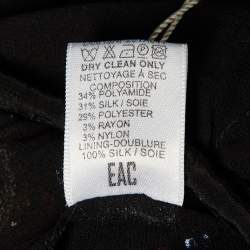 Pre Owned Elie Saab Black Floral Sequin Tulle Embroidered Long Dress L