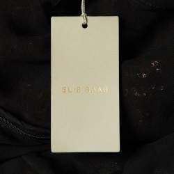 Pre Owned Elie Saab Black Floral Sequin Tulle Embroidered Long Dress L