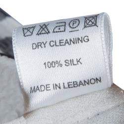 Pre Owned Elie Saab White Lace Detail Polka Dotted Tiered Sleeveless Gown M