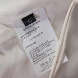 Pre Owned Elie Saab White Floral Printed Silk Satin Strapless Evening Gown S