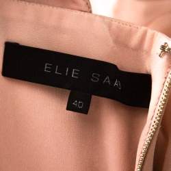 Pre Owned Elie Saab Dusty Pink Silk Chiffon Pleated Bodice One Shoulder Gown S