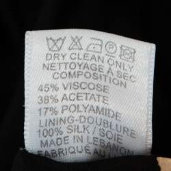 Pre Owned Elie Saab Black Crepe Tulle Embellished Sleeveless Maxi Gown S